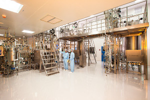 Mammalian cell culture production facility with 2000l bioreactors